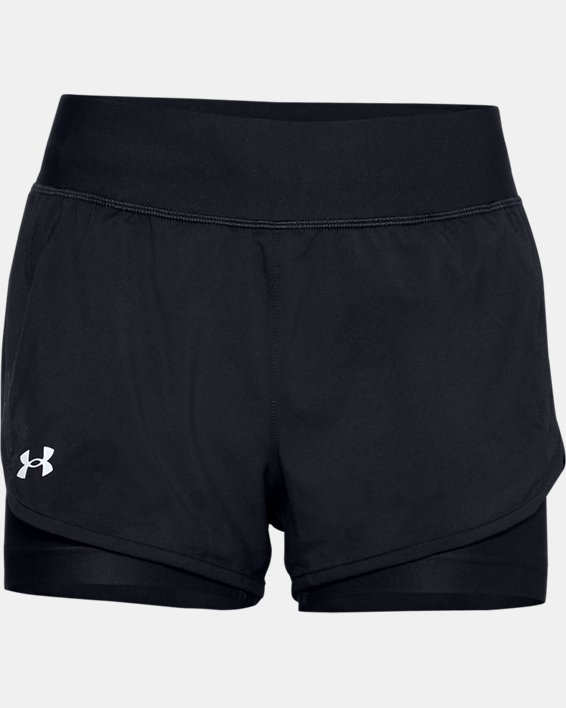 Women's UA Speedpocket 2-in-1 Shorts, Black, pdpMainDesktop image number 2